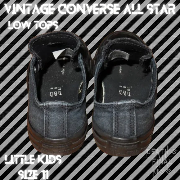 Converse All Star black mono & blue canvas low top sneakers shoes 11 - Picture 6 of 14